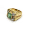 Bague 50 Bague en or jaune et platine avec émeraude et diamants 58 Facettes 260051R