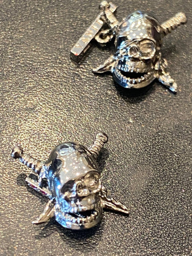 Boutons de manchette Boutons de manchette tête de mort en or noir 18k (750) 58 Facettes LP180109/15