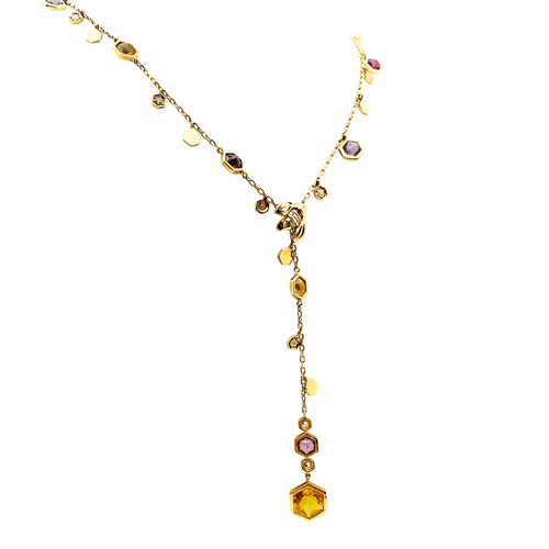 Collier Collier Piaget, "Magic Garden Limelight", or jaune, diamants, pierres de couleur. 58 Facettes 35552