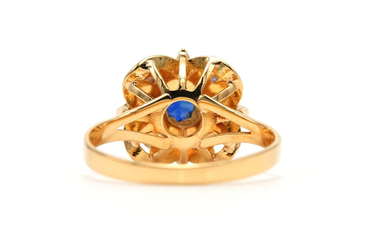 Bague Bague années 50 en or jaune 18 carats et saphirs 58 Facettes B852