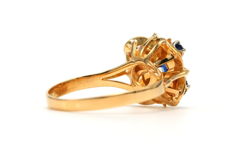 Bague Bague années 50 en or jaune 18 carats et saphirs 58 Facettes B852
