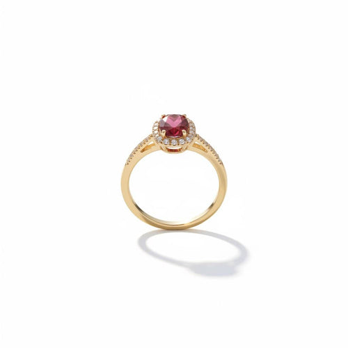 Bague 59 Bague en or jaune 18 carats avec rubis 1,41 ct et diamants 58 Facettes 1.0001367/1