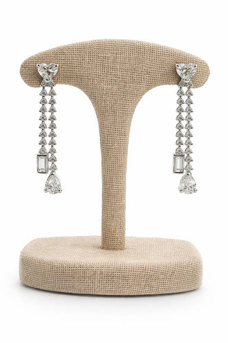 Boucles d'oreilles Boucles d’oreilles pendantes - or blanc 18 carats et diamants naturels 58 Facettes 90766/ac12597