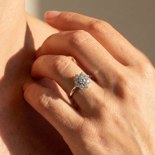 Bague 49.5 Bague vintage en or blanc 750 avec diamants 58 Facettes 2045