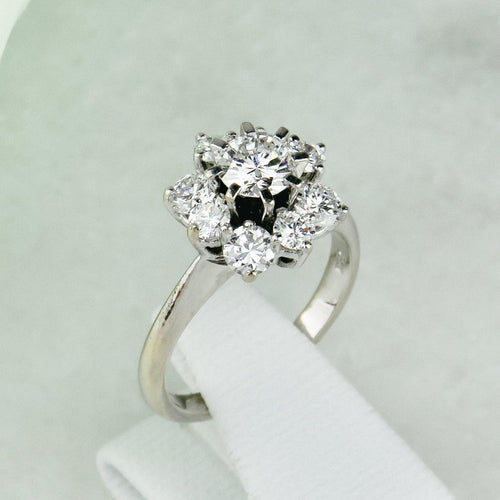 Bague 49.5 Bague vintage en or blanc 750 avec diamants 58 Facettes 2045
