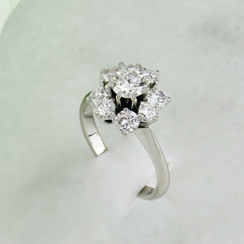 Bague 49.5 Bague vintage en or blanc 750 avec diamants 58 Facettes 2045