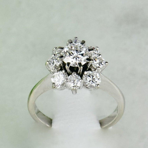 Bague 49.5 Bague vintage en or blanc 750 avec diamants 58 Facettes 2045