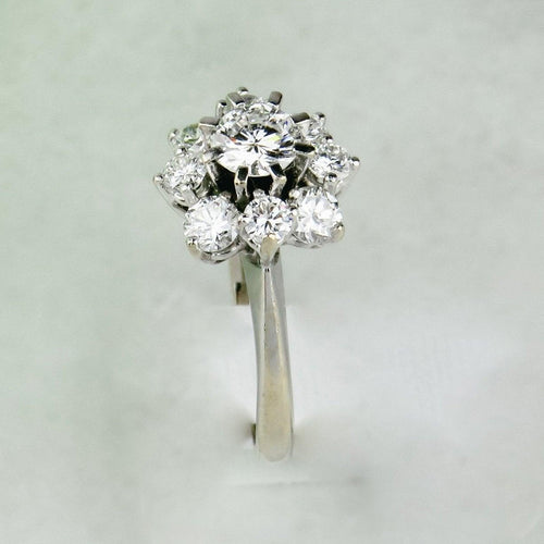 Bague 49.5 Bague vintage en or blanc 750 avec diamants 58 Facettes 2045