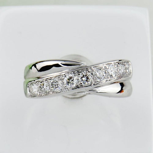 Bague 55.5 Bague en or blanc 750 avec 9 diamants taille brillant 58 Facettes 2126