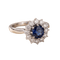 Bague 52 Bague - Saphir et diamants en or blanc 750 58 Facettes 2138