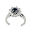 Bague 52 Bague - Saphir et diamants en or blanc 750 58 Facettes 2138