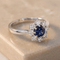 Bague 52 Bague - Saphir et diamants en or blanc 750 58 Facettes 2138