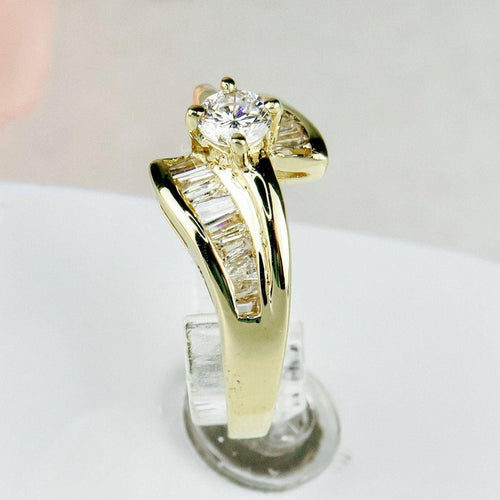 Bague 52.5 Bague halo - Solitaire en or jaune 18 carats et diamants 58 Facettes 2058