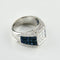 Bague cocktail en or blanc 750 avec saphirs et diamants taille princesse 58 Facettes 1710
