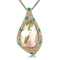 Collier Collier-pendentif en or blanc 18 carats avec Mabe de Tahiti, diamants et émeraudes 58 Facettes MAB