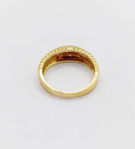 Bague 47.5 Bague chevalière vintage en or jaune 18 k et diamants 58 Facettes A06978