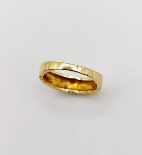 Bague 47.5 Bague chevalière vintage en or jaune 18 k et diamants 58 Facettes A06978