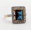 Bague 48 Bague pompadour Art déco en or 18k et platine, saphir et diamants 58 Facettes A06982