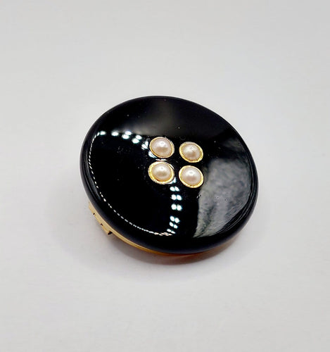 Broche Broche victorienne en or 18k avec onyx noir et perles (circa 1890) 58 Facettes A06985