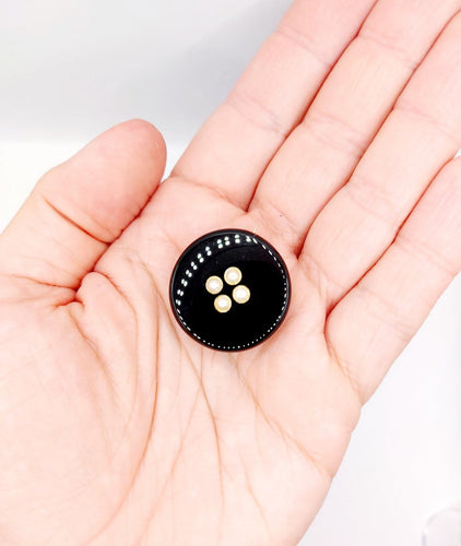 Broche Broche victorienne en or 18k avec onyx noir et perles (circa 1890) 58 Facettes A06985