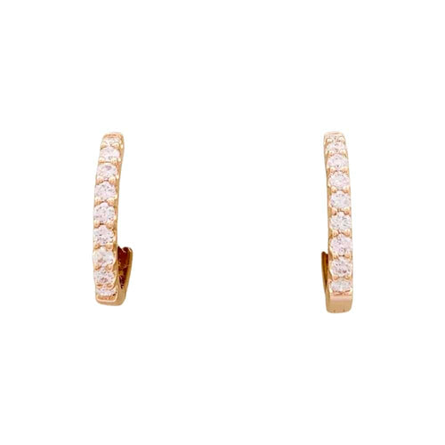 Boucles d'oreilles Paire de petites créoles en or rose, diamants. 58 Facettes 35463