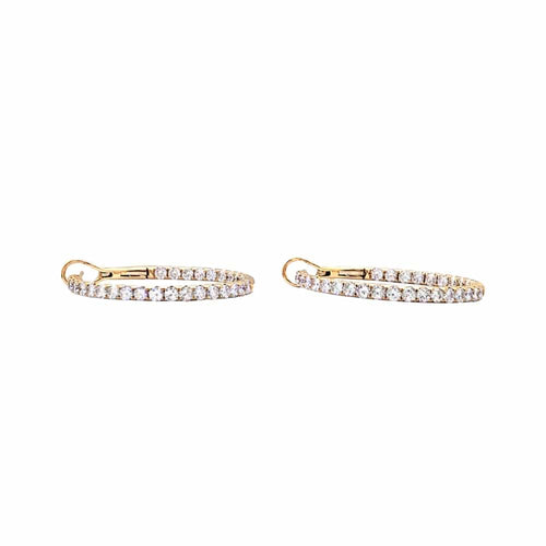 Boucles d'oreilles Boucles d'oreilles créoles, or rose et diamants. 58 Facettes 35447