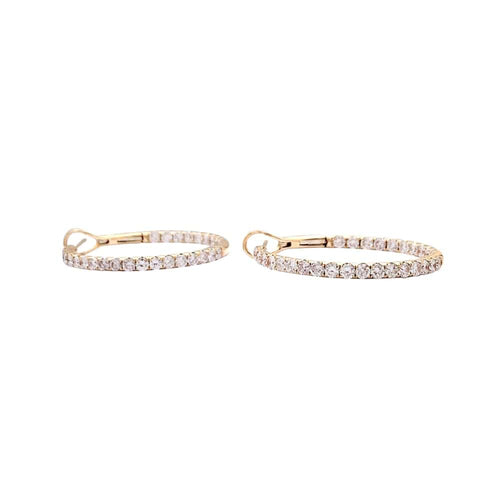 Boucles d'oreilles Boucles d'oreilles créoles, or rose et diamants. 58 Facettes 35447