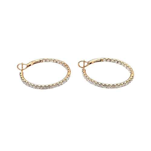Boucles d'oreilles Boucles d'oreilles créoles, or rose et diamants. 58 Facettes 35447