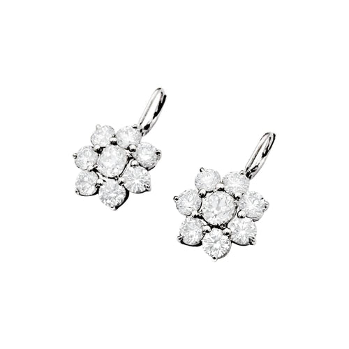 Boucles d'oreilles Boucles d'oreilles dormeuses, or blanc et diamants. 58 Facettes 35517