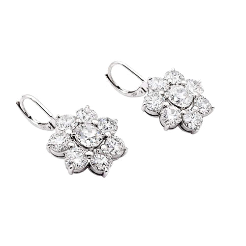 Boucles d'oreilles Boucles d'oreilles dormeuses, or blanc et diamants. 58 Facettes 35517
