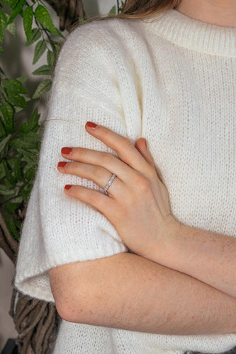 Bague 55.5 Bague Alliance américaine Or blanc Diamant 58 Facettes 4774367RV