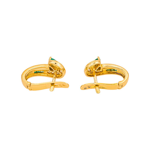 Boucles d'oreilles Boucles d'oreilles  Dormeuses Or jaune Emeraude, Diamant 58 Facettes 4927354CN