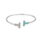 Bracelet Tiffany & Co Bracelet  Tiffany T  Or blanc Diamant, Turquoise 58 Facettes 5006195RV