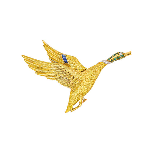 Broche Hermès Broche Georges Lenfant Or jaune Saphirs, Diamant, Tsavorite 58 Facettes 5124880CN