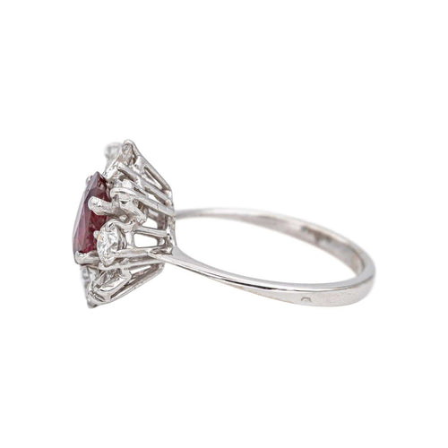 Bague 52 Bague Pompadour Or blanc Rubis, Diamant 58 Facettes 5348123CN