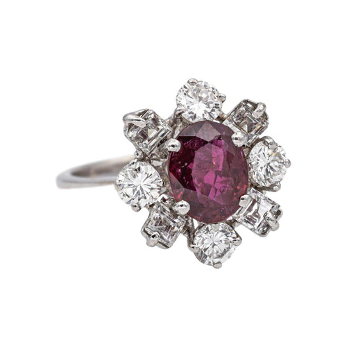Bague 52 Bague Pompadour Or blanc Rubis, Diamant 58 Facettes 5348123CN