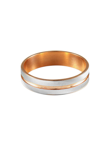 Bague 55 Alliance - Bague en or rose et blanc 58 Facettes AL220