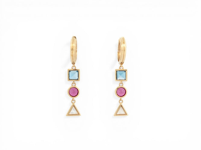 Boucles d'oreilles Poiray Lolita - Boucles d'oreilles créoles en or jaune 18k et pierres 58 Facettes 274334