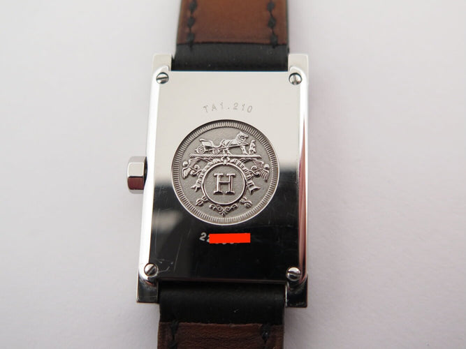 Montre Hermès Tandem TA1.210 - Montre quartz en acier, bracelet cuir double tour 58 Facettes 274330