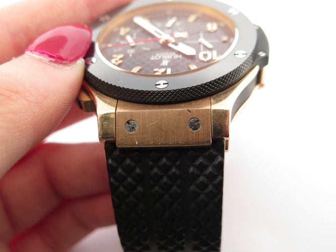 Montre Hublot Big Bang - Montre automatique 44 mm en or rose 18k et céramique 58 Facettes 274289