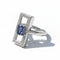 Bague 55 Bague rectangulaire en or blanc 18 carats avec saphir et diamants 58 Facettes 1-0001052/2
