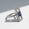 Bague 55 Bague rectangulaire en or blanc 18 carats avec saphir et diamants 58 Facettes 1-0001052/2