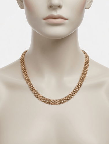 Collier Collier multi-rangs maille gourmette en or jaune 18K 58 Facettes LP1878