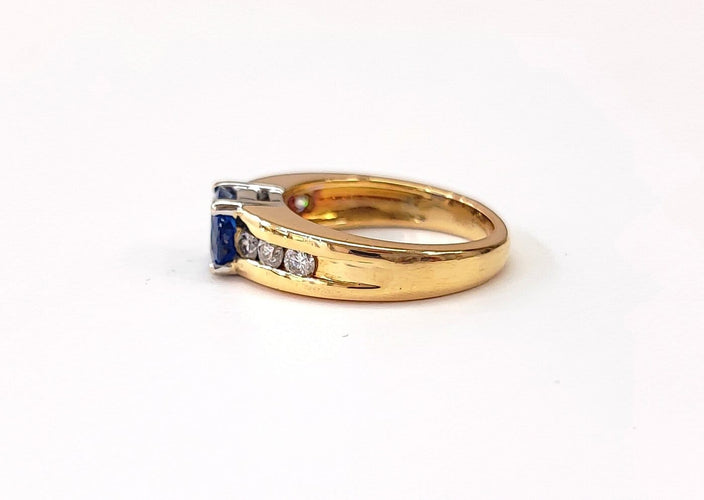 Bague 51 Bague saphir et diamants en or jaune 18K 58 Facettes Bag.saph.2200