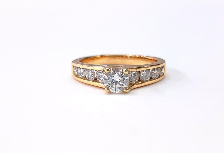 Bague 51 Bague solitaire - Diamant en or jaune 18K 58 Facettes solo.certif.2170.1