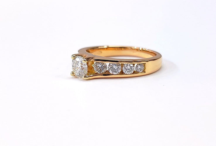 Bague 51 Bague solitaire - Diamant en or jaune 18K 58 Facettes solo.certif.2170.1