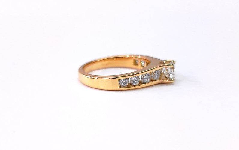 Bague 51 Bague solitaire - Diamant en or jaune 18K 58 Facettes solo.certif.2170.1