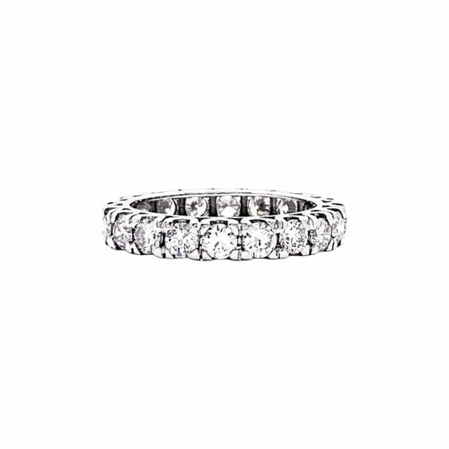 Bague 53 Alliance tour complet, or blanc et diamants. 58 Facettes 35479