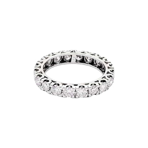 Bague 53 Alliance tour complet, or blanc et diamants. 58 Facettes 35479