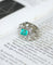 Bague 52 Bague - Bague boule émeraude et diamants en platine 58 Facettes
